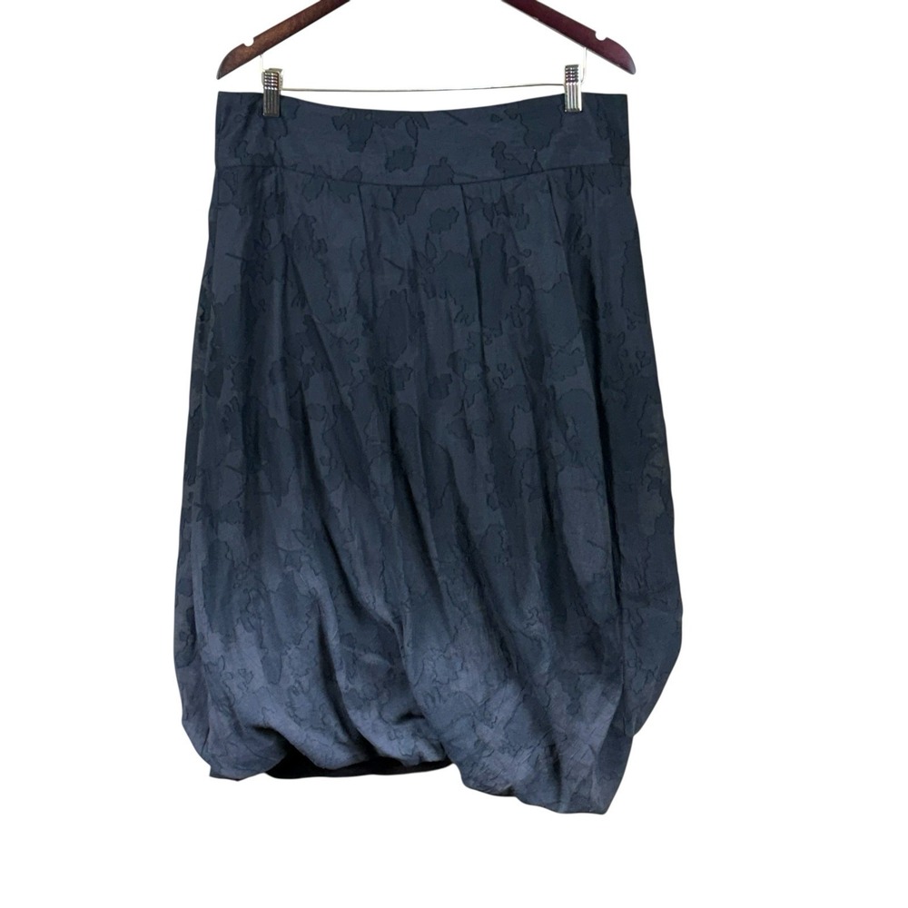 ELEMENTE‎ CLEMENTE Black Jacquard Womens Midi Skirt Bubble Size 4 Boho EUC